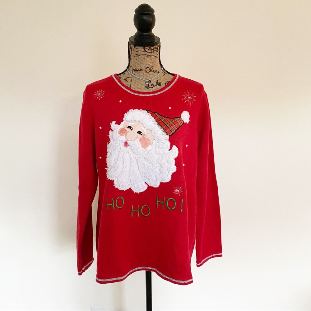 Santa Christmas Red Ho Ho Ho Sweater